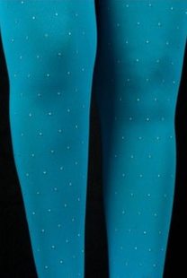 Turquoise stockings with rhinestones