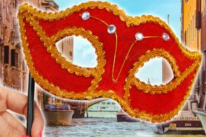 Velvet eye mask Velluto with Rhinestone