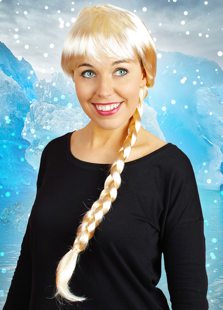 Wig with long braid blonde