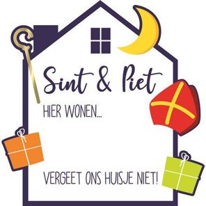Window sign Saint & Piet, here lives 50cm.