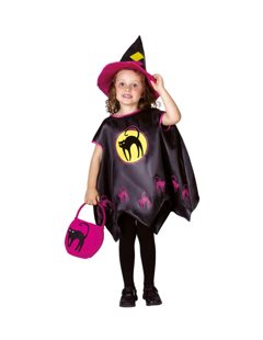 Witch cape with hat and bag for kids