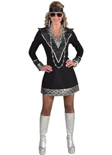 Zwarte disco jurk