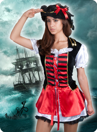 Admiraal piratenkostuum voor dames
