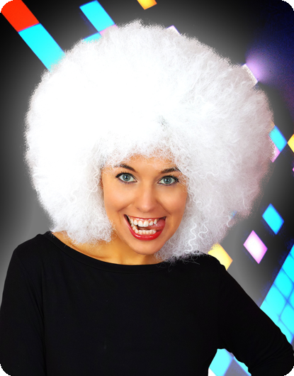 Afro perruque blanche