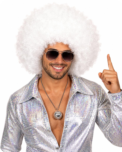 Afro perruque blanche