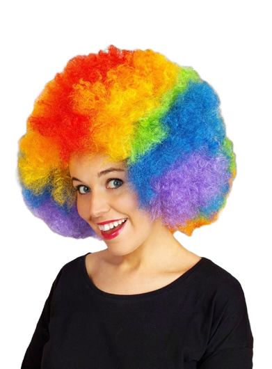 Afro pruik deluxe multicolor
