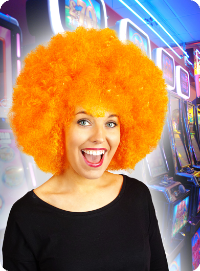 Afro pruik deluxe oranje
