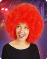 Afro pruik deluxe rood
