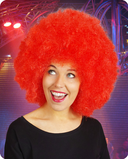 Afro pruik deluxe rood