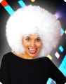 Afro pruik deluxe wit