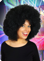 Afro pruik deluxe zwart