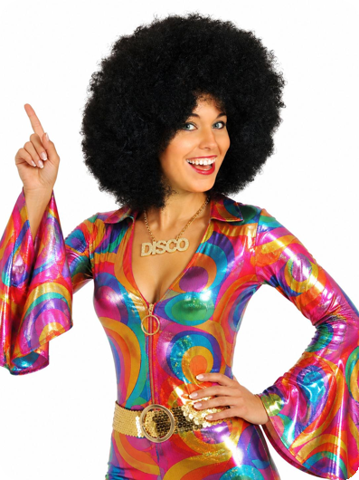 Afro pruik deluxe zwart