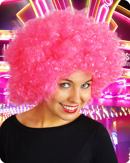 Afro pruik jumbo fuchsia