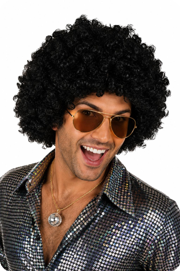Afro pruik jumbo zwart