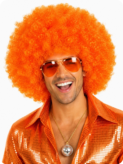 Afro wig orange