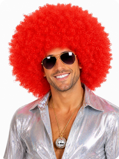 Afro wig red