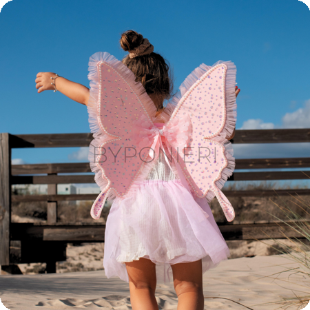 Ailes de luxe avec jupe rose clair