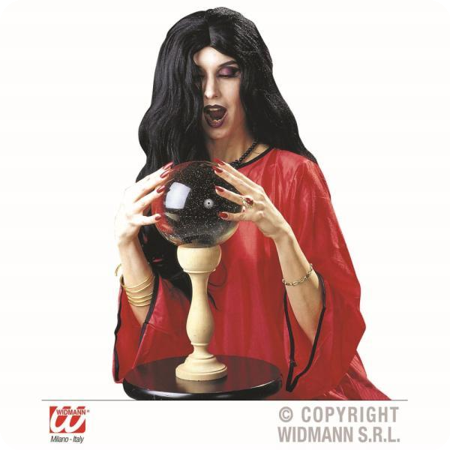 Amelia zwarte halloween heks Pruik