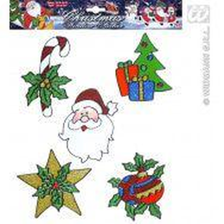 Assorted Christmas Window Stickers With Santa Claus Face