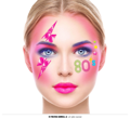 Autocollants de maquillage pour le visage des années 80