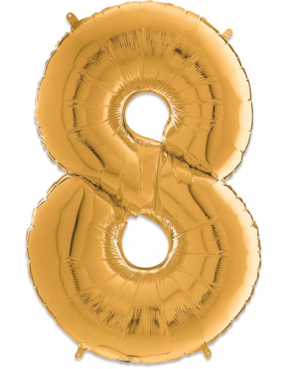 Ballon en aluminium chiffre or 8 - 66 cm