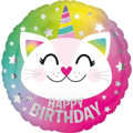 Ballon en aluminium 'HBD' cat (Ø43cm)