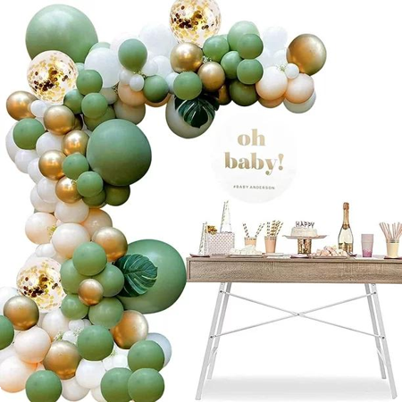 ballon set groen/goud/wit