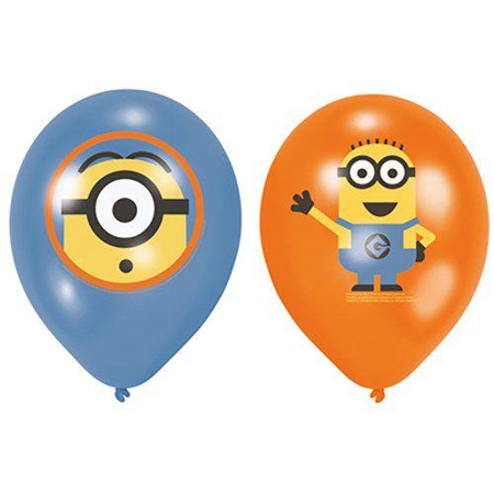Ballonnen Minions (Ø28cm, 6st)