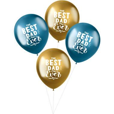 Ballonnen Shimmer 'Best Dad Ever!' 33cm - 4 stuks