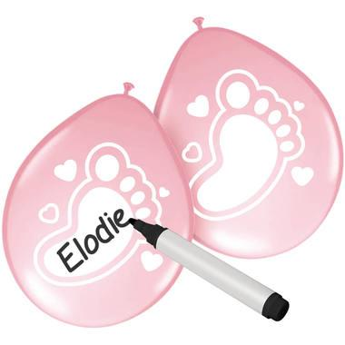 Ballons Inscriptibles Baby Girl - 6 pièces