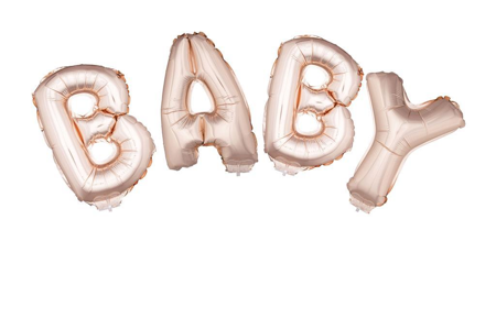 Ballonset 16 inch baby roze met lint 5m