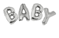 Ballonset 16 inch baby zilver met lint 5m