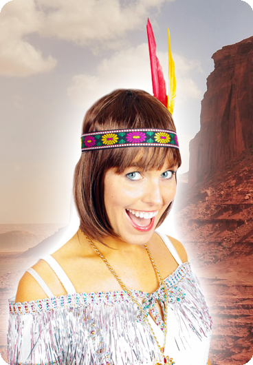 Bandeau indien avec deux plumes