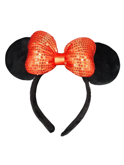 Bandeau Minnie de luxe avec nœud pailleté