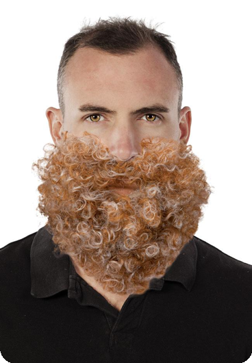 barbe et moustache gris brun