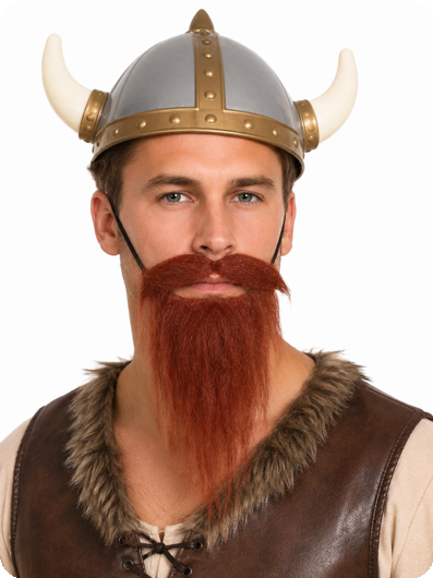 Barbe viking marron et moustache