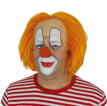Bassie clown pruik oranje