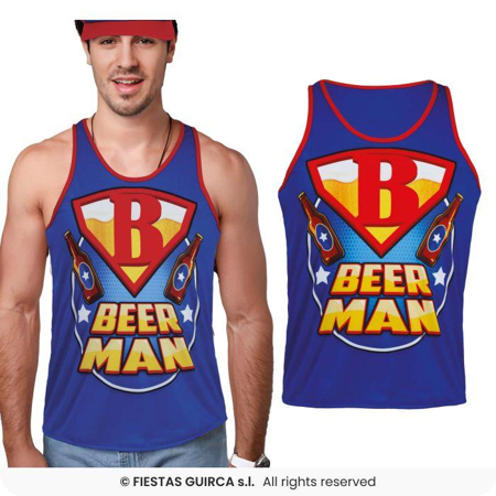 Beer man superheld shirt