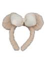 Beige beer oortjes met strik