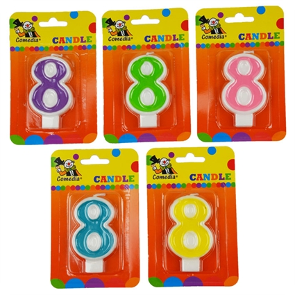 Birthday candle with number 8