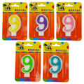 Birthday candle with number 9