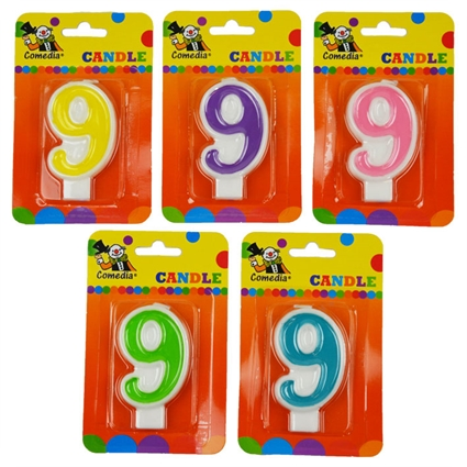 Birthday candle with number 9