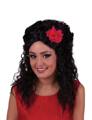 black amy wig with red flower