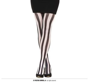 black and white tights with stripes