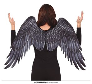 black angel wings in fabric
