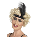 Black Charleston Headband with Silver Stone