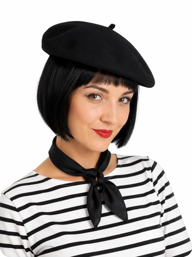 Black French Beret