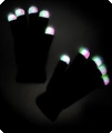 Black gloves with light and white fingertips