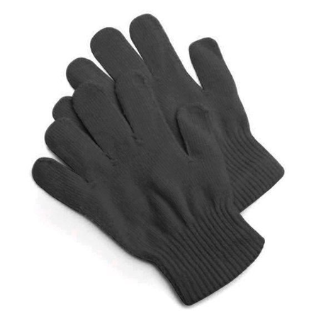 Black knitted fingerless gloves
