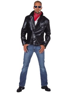 black leather jacket